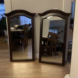 Pair Of Ethan Allen Bonnet Mirrors  Vintage 