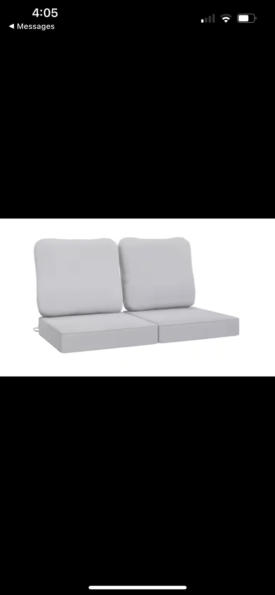 24" X 24" Outdoor Square Waterproof Removable Sofa Cushion Light Gray (2-Pack)