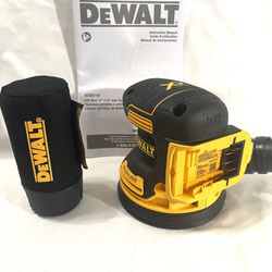 Brand New Dewalt XR 20V Brushless Orbital Palm Sander With Sawdust Bag. Tool.