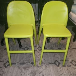 2 Green Plastic Stools/chairs