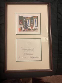Bill Clinton Hillary Clinton autographed Christmas card