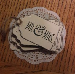 Wedding Handmade Gift Tags Mr. &Mrs.