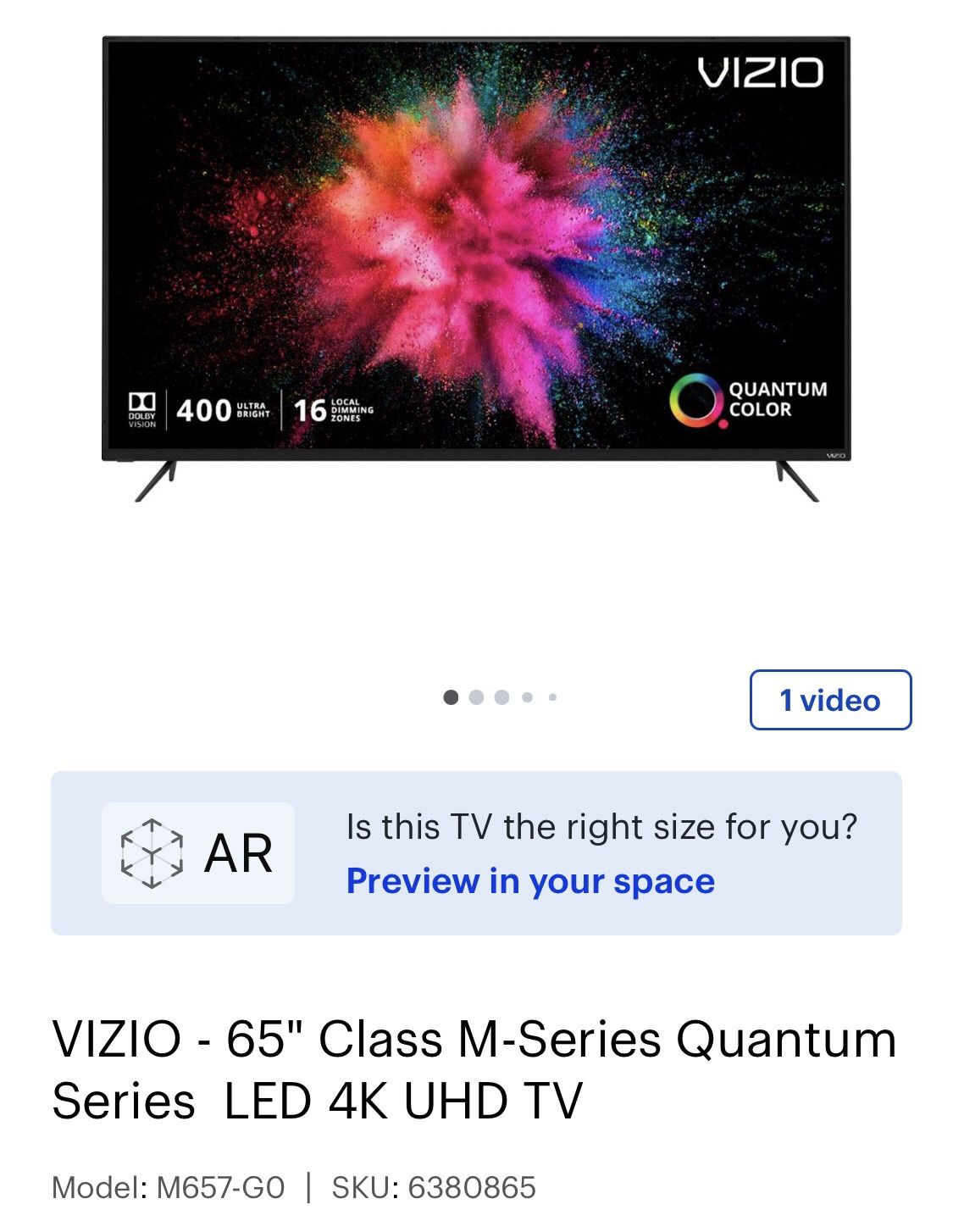 65” Vizio Smart tv M series