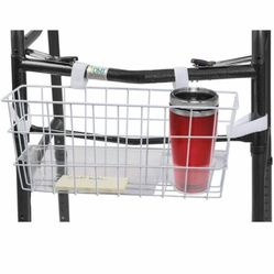 “ New”Storage Basket W/cup Holder For Walker(16” X 5.5” X 7”)fits All Walkers