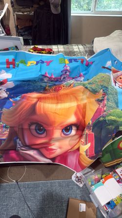 Huge Party Banner Princess Peach And Mario