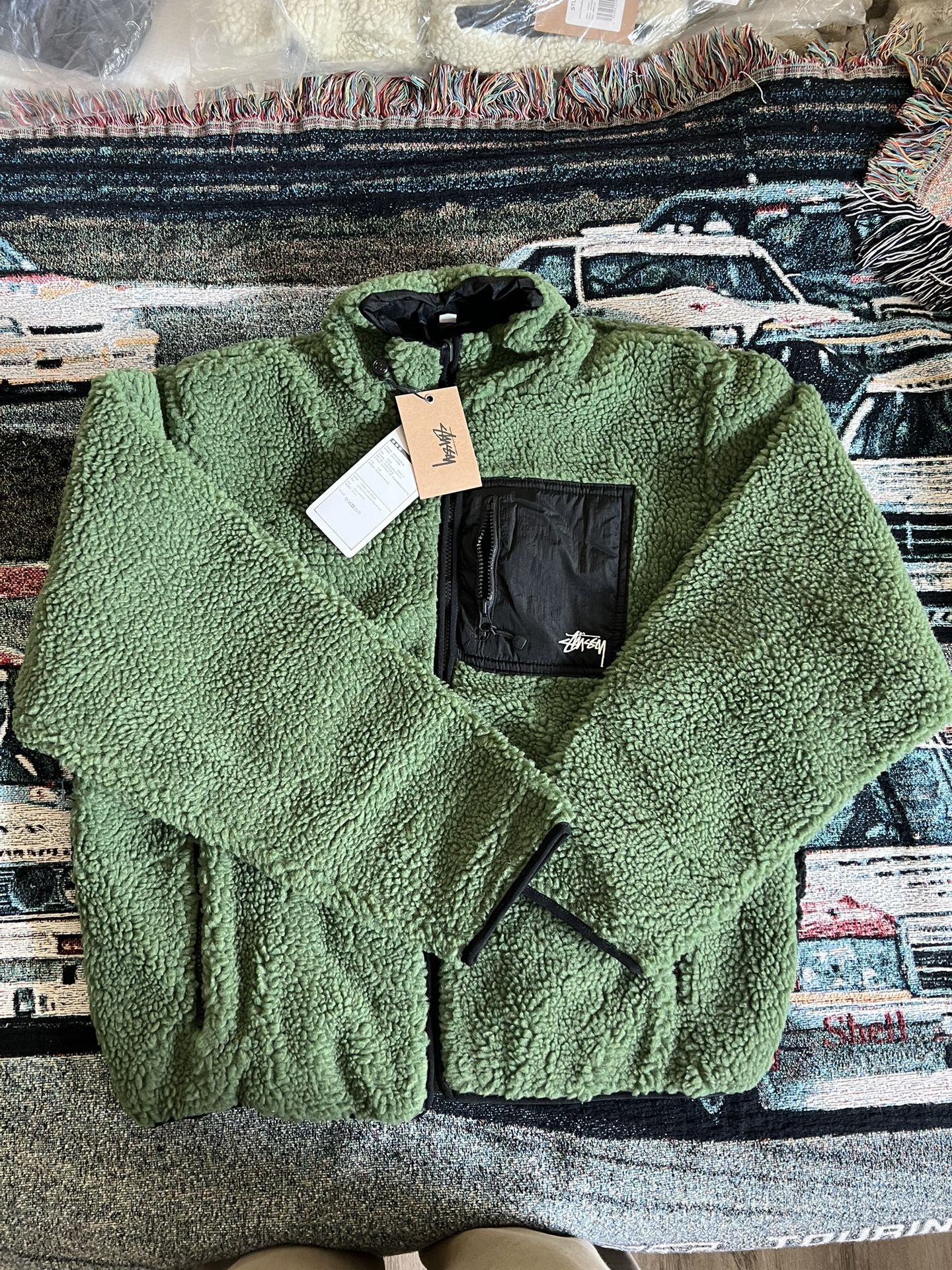 Stussy Sherpa/Fleece Jacket - L Large