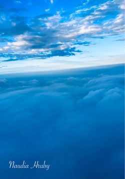 Photograph Print POSTER Framed 16*20 - Blue Sky & Clouds (By Naudia Hruby)