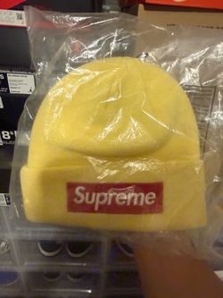 Supreme yellow box logo beanie new