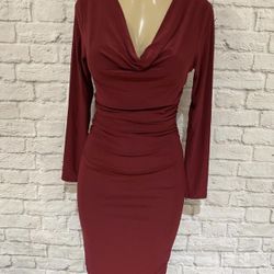 Burgundy Bodycon Dress