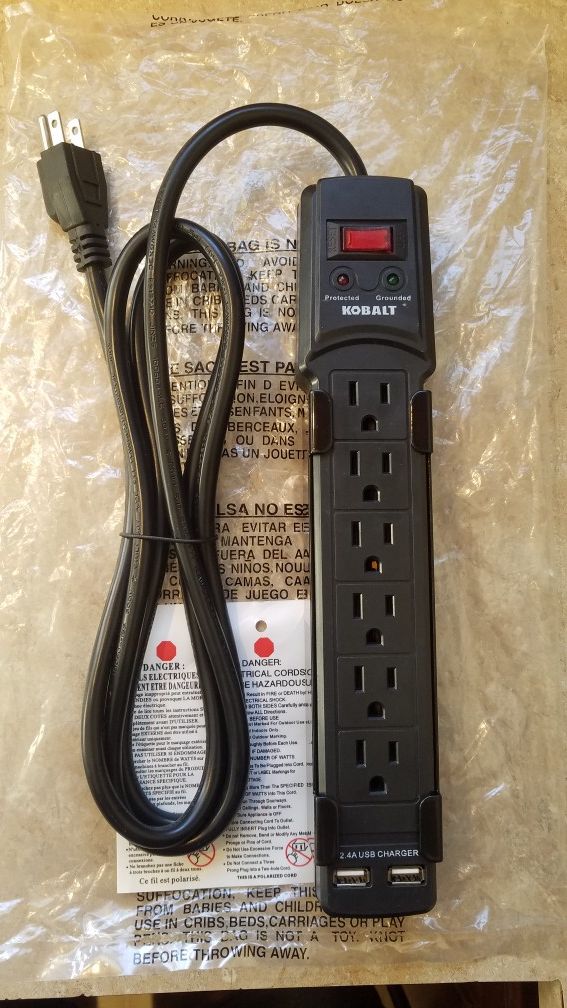 Kobalt Tool Box Surge Protector Plug with USB Plugs for Sale