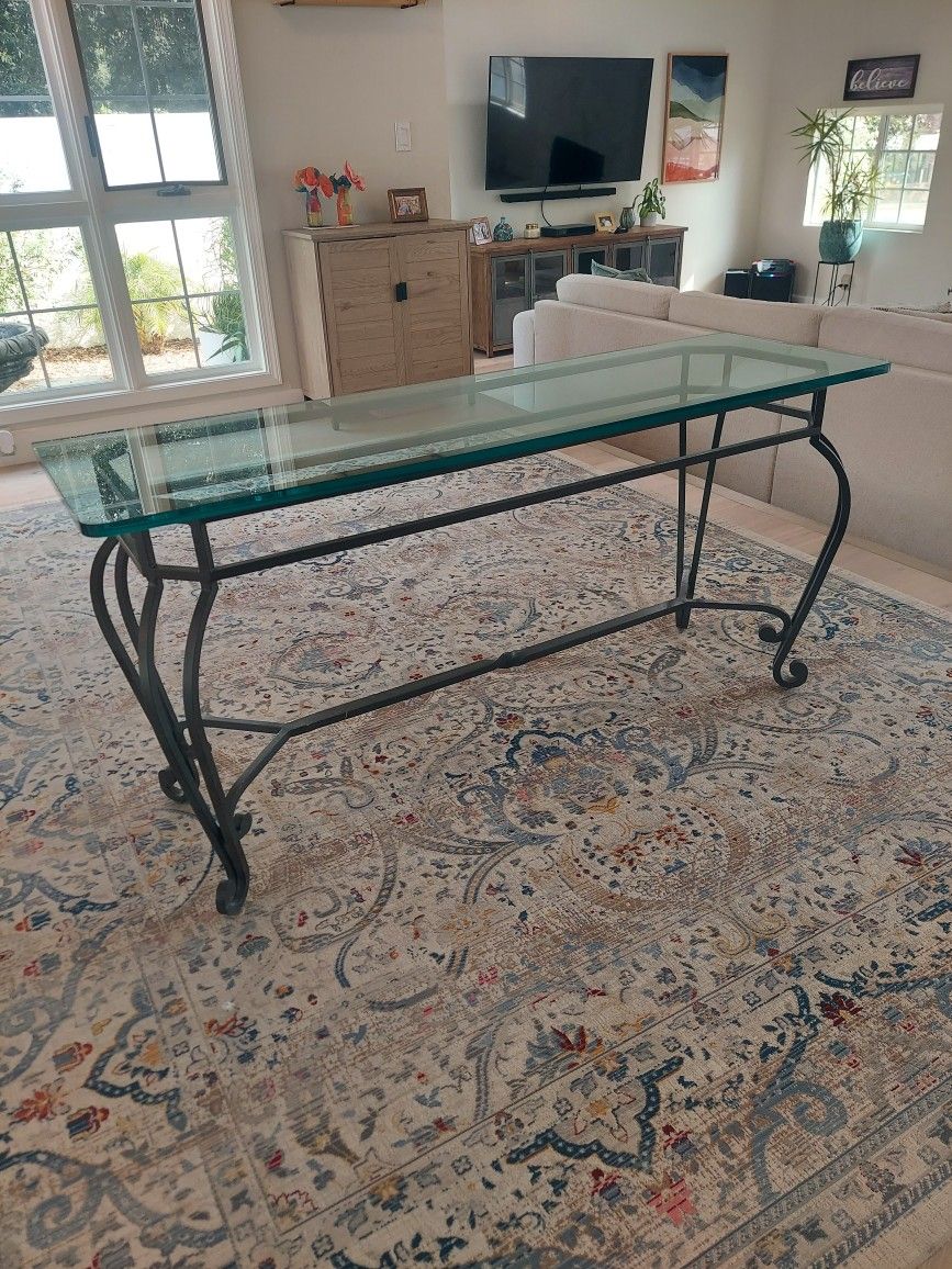 SIDE / CONSOLE TABLE IRON & GLASS