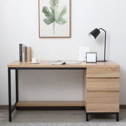 60” Wood Cabinet Desk Like New (with Drawers)