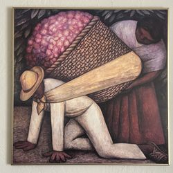 Diego Rivera Style Framed Wall Art 27x27 Mexican Realism Z Gallerie