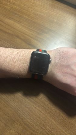 Apple Watch with Striped Nylon Band