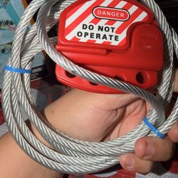 Lockout Tagout Cable Lock, Four Keyhole Steel Cable Lock