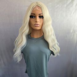 24" Platinum blonde synthetic hair  wig   new