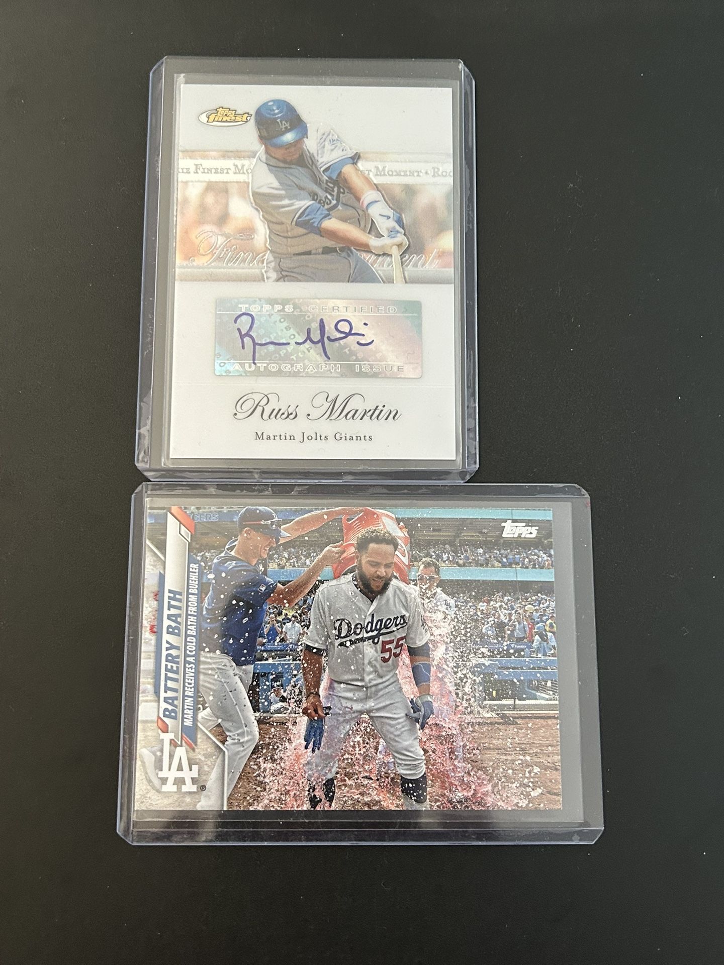 Dodgers Russel Martin (2) card lot Auto