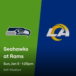 2 Tickets To Rams Vs Seahawks Football Game 1/5/24