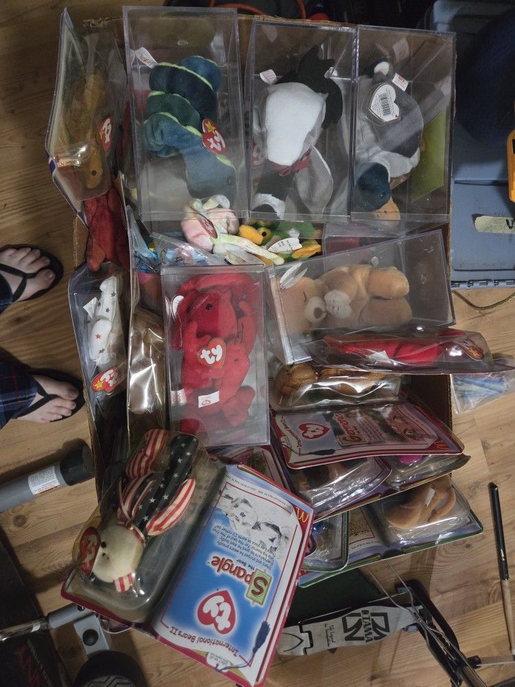 Huge Box Of Rare Beanie Babies