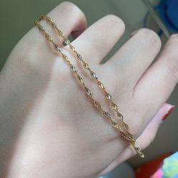 14K Rose And White Gold Chain