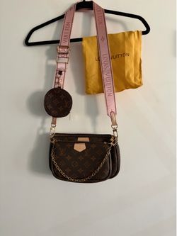 Brown and pink purse with coin pouch