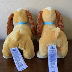🐶 New w/o Tags Disney Lady Plush Stuffed Animals Lady & The Tramp Dogs