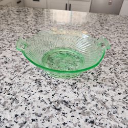 Imperial Green Depression Glass Bowl