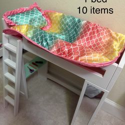 Bed Play Set for 18" Dolls, 10 Pieces