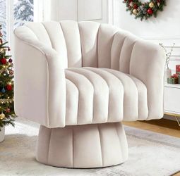 Swivel Accent Chair,360°Swivel Barrel Chairs, Mid-Century Chair with Wide Upholstered, Modern Velvet Fabric, Round Armchair for Living Room, Lounge, B