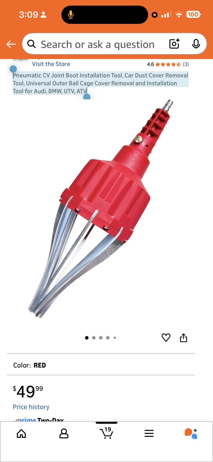 Pneumatic CV Joint Boot Installation Tool, Car Dust Cover Removal Tool, Universal Outer Ball Cage Cover Removal and Installation Tool for Audi, BMW, U