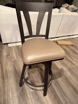 Set of 3 Full Back Counter Height Stools with Swivel