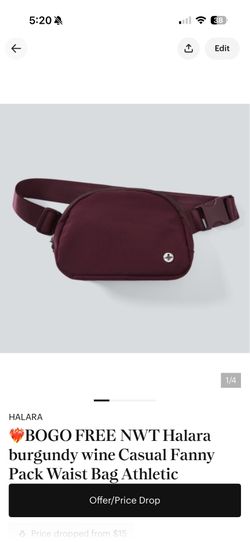 Burgundy Fanny pack athletic waist bag