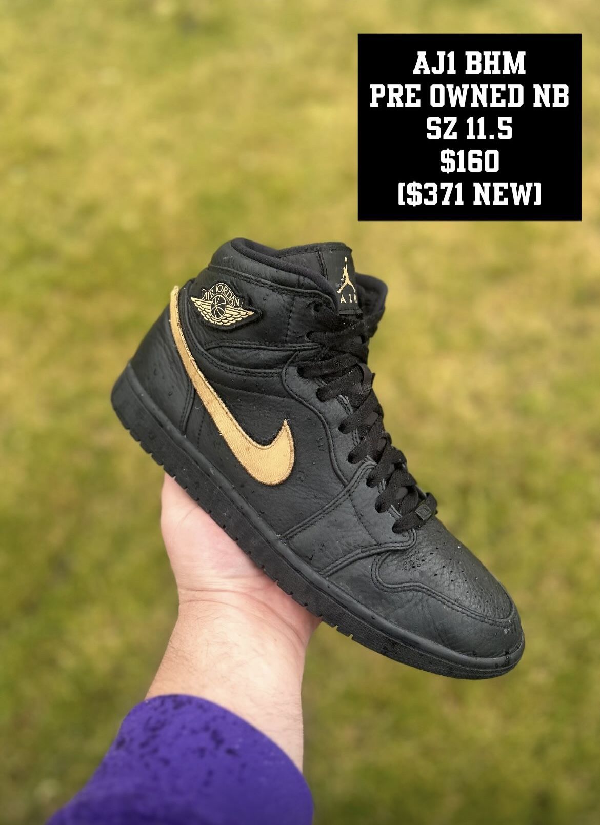 Jordan 1 BHM Size 11.5