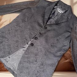 Vintage from Korea 90s unique shimmery blazer with floral pattern and different fabric from the torso piece sleeves 