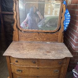 Antique Dresser W Mirror