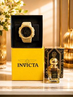 Invicta Digital Chrono Watch in Box & free oil perfume gift set