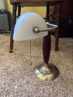 Banker's Desk Lamp with Glass Shade