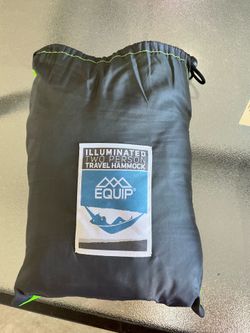 Illuminated two person travel hammock equip