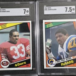1984 Topps Roger Craig & Jackie Slater Graded Rookie Cards SGC 7