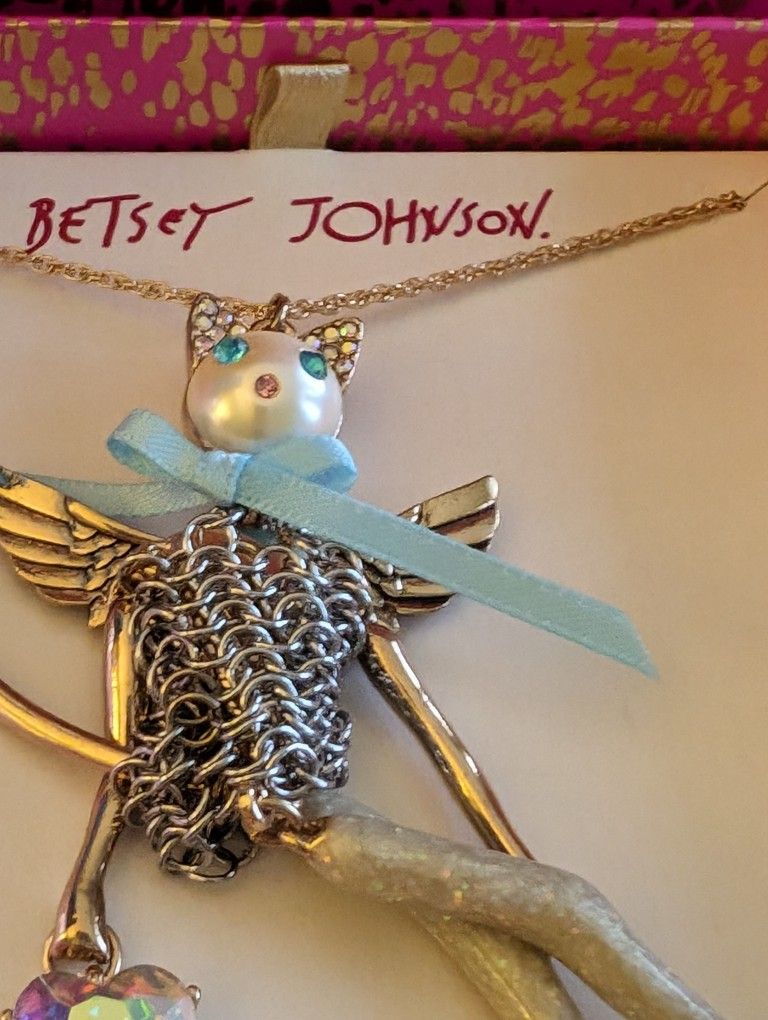 Limited Edition Discontinued Betsey Johnson Angel Cat