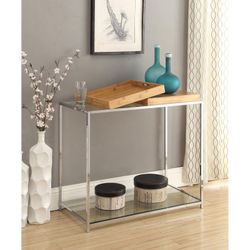 Brand New in Box Console Table with High Quality Bamboo Trays