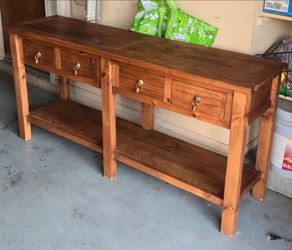 Rustic hardwood oak credenza cofee bar ⚠️ until Saturday ⚠️