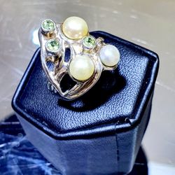 Sterling Siver With Stones and Perls