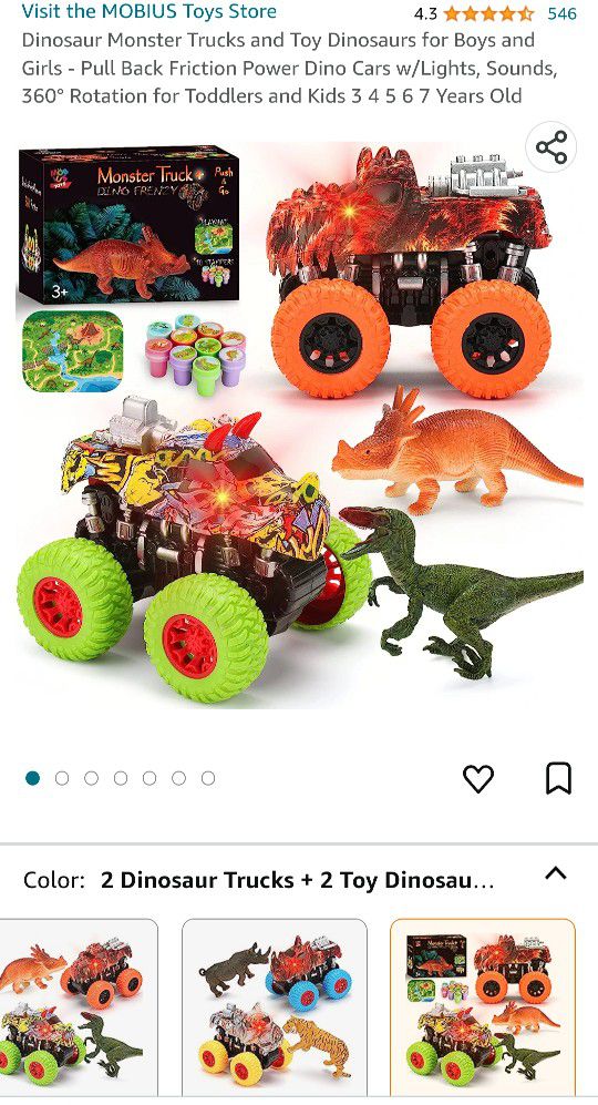 Dinosaur Truck Toys for 3-5, Dinosaur Transport Truck with Dinosaur  Figures,Pull