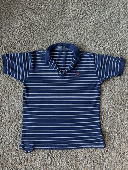 Polo Ralph Lauren Men’s Classic Fit, Striped-Polo Shirt, Navy Blue And White, 100% Cotton, Size Large