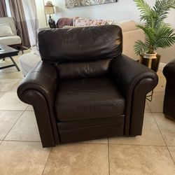 Leather Recliner and Sofa