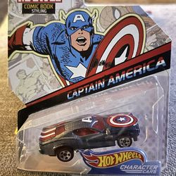 2017 Hot Wheels Marvel Comic Book Styling Captain America 