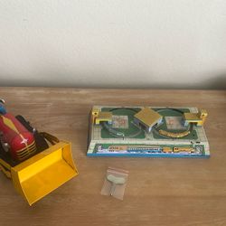 Tin Toy train And Tractor