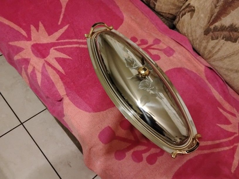 No Shipping Beautiful Stainless Steel Serving Tray With Lead