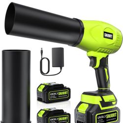 New Leaf Blower Cordless with Battery and Charger, 980,000 RPM, Extended Nozzle,Lightweight Handheld Design,Blower for Patio Cleaning and Lawn Care,Bi